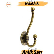 Badem10 Misket Askı Antik Sarı Vestiyer Portmanto Dolap Askılığı Duvar Banyo Askılık Mutfak Elbise Askısı