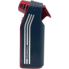 Parmida Tek Torch Jet Alev Pipo Çakmağı Dahili Pipo Kaşığı - Kırmızı/siyah