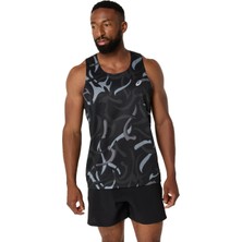 Asics Road All Over Print Singlet Erkek Black/Pure Silver Atlet 2011D091-001