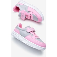 Tonny Black Çocuk Unisex Buz Pembe Termo Taban Cırtlı Lastik Bağcıklı Spor Ayakkabı