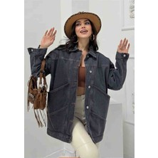 Moda Geniş Kot Cepli Ceket