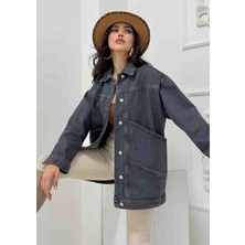 Moda Geniş Kot Cepli Ceket