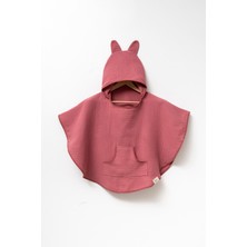 Hafy Baby  Organik Pamuklu Pembe 4 Katlı Müslin Panço