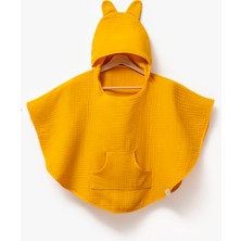 Hafy Baby  Organik Pamuklu Sarı 4 Katlı Müslin Panço