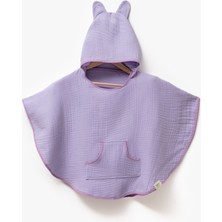 Hafy Baby  Organik Pamuklu Lila 4 Katlı Müslin Panço