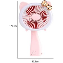 Şarjlı El Fanı Vantilatör 3 Kademeli Kırmalı Işıklı Mini Fan 17*11 cm