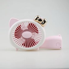 Şarjlı El Fanı Vantilatör 3 Kademeli Kırmalı Işıklı Mini Fan 17*11 cm