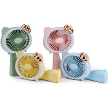 Şarjlı El Fanı Vantilatör 3 Kademeli Kırmalı Işıklı Mini Fan 17*11 cm
