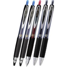 Artlantis Mavi Siyah Kırmızı Pilot Kalem 5 Adet Uniball Signo Micro 207 0.5 mm Roller Uç Kalem UMN-207 Inci Uçlu Likit Mürekkepli