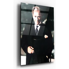 Zera Wall Mustafa Kemal Atatürk Asil Portre Cam Tablo- Ev ve Ofis Dekorasyonu-Hediyelik-Dekoratif- Atatürk-Modern