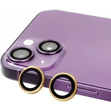 ZORE Apple iPhone 14 Uyumlu Zore Cl-07 Kamera Lens KORUYUCU-GOLD-8680436609903-MRYN776832