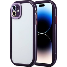 ZORE Apple iPhone 11 Kılıf Kamera Korumalı Renkli Kenar ve Çerçeve Tasarımlı Vitamin Kapak-Derin Mor