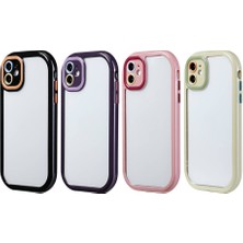 ZORE Apple iPhone 11 Kılıf Kamera Korumalı Renkli Kenar ve Çerçeve Tasarımlı Vitamin Kapak-Derin Mor