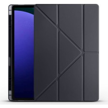 ZORE Galaxy Tab S9 Ultra Kılıf  Uyumlu Zore Tri Folding Kalem Bölmeli Standlı KILIF-SIYAH-8680436730461-M