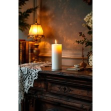 Candle Vase El Işçiliği Hand Made Kütük Silindir Mum Beyaz Renk  5  cm  Genişlik 30  cm  Uzunluk Lavanta Kokulu