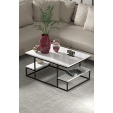 Orta Sehpa Delux Raflı Beyaz