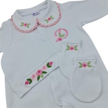 Atölye Müge Isimli Hastane Çıkışı 3 Lü Set Rococo Laruel Desenli Pembe