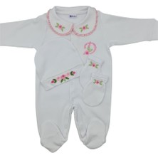 Atölye Müge Isimli Hastane Çıkışı 3 Lü Set Rococo Laruel Desenli Pembe