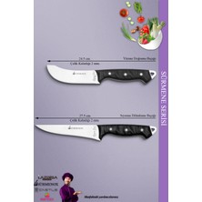 SÜRMENOX Sürmene Serisi Mutfak Bıçak Seti Et Ekmek Sebze Salata Bıçağı 2'li Set Siyah  ( MFT-009 )