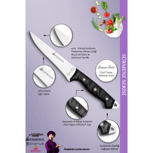 SÜRMENOX Sürmene Serisi Mutfak Bıçak Seti Et Ekmek Sebze Salata Bıçağı 2'li Set Siyah  ( MFT-009 )