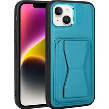 ZORE Apple iPhone 14 Plus Kılıf Kartlıklı Standlı ​pu Deri Memo KAPAK-MAVI-8680436652060-TDOM85207