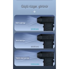 ENSİGA Şarjlı Araç Kurutucu Mini Turbo Jet Fanı Mangal Hava Körükleyici Devir Ayarlı Yaprak Üfleme Makinası