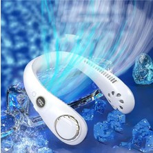 ENSİGA Dijital Ekran Yeni Nesil LED Bıçaksız Boyun Asma Fan Kliması 3 Dişli Ayarlanabilir 360°RÜZGAR
