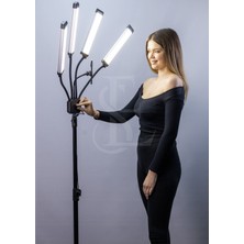 Ensiga 4 Kollu LED Esnek Dolgu Işık Kalıcı Makyaj Ipek Kirpik Tatto Çekim Işığı 2.1 mt Tripodlu