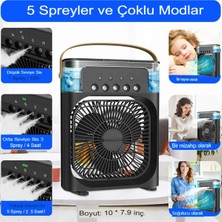 Ledli Fan Buzlu Hava Serinletici  Vantilatör Fan Taşınabilir Su Püskürtmeli Klima