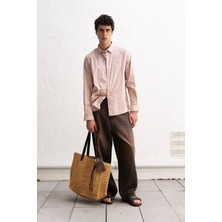 Giesto Çizgili Dökümlü Pembe Gömlek