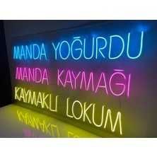Disa Neon LED Dekoratif Aydınlatma -Manda Yoğurdu,manda Kaymağı,kaymaklı Lokum, 130X70CM-