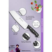 SÜRMENOX Sürmene Serisi Mutfak Şef Bıçak Seti Et Ekmek Sebze Salata Şef Bıçağı 2'li Set Siyah  ( MFT-011 )
