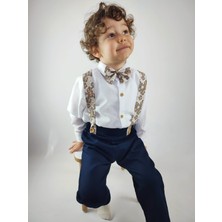 Uzun Kollu Gömlek, Salopet Askılı Pantolon, Papyon 3'lü Erkek çocuk takım