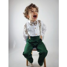 Uzun Kollu Gömlek, Salopet Askılı Pantolon, Papyon 3'lü Erkek çocuk takım