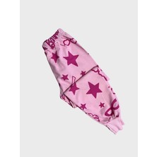 Elmas Kids Kız Çocuk Pamuklu Pembe Yıldız Palmiye Ağaç Desenli Uzun Kollu Mevsimlik Pijama Takımı