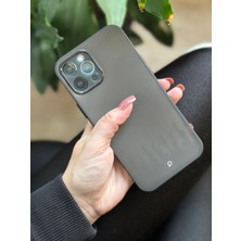 Qans Bilişim iPhone 12 Pro Max Siyah Yarı Şeffaf Ultra İnce Silikon Kılıf
