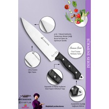 SÜRMENOX Sürmene Serisi Mutfak Sivri Şef Bıçak Seti Et Ekmek Sebze Şef Bıçağı 2'li Set Siyah ( MFT-019 )