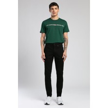 Lee Cooper Jeff Erkek Skınny Süper Dar Kesim Normal Bel Dar Paça Jean Pantolon Siyah