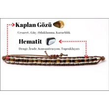 EQ Design "kaplan Gözü, Hematit & Fimo Boncuklu Doğal Taş Bileklik –ayarlanabilir, El Yapımı, Kadın & Erkek Bileklik "