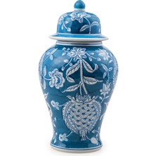 The Mia Dekoratif Kapaklı Küp Mavi 26 x 26 x 47  cm