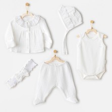 Kız Bebek Hastane Çıkışı 5 Pcs Newborn Set Natural Gift Muslin AC25840