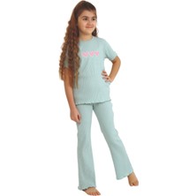 Kız Çocuk Love Baskılı Bisiklet Yaka 2/9 Yaş Takımı