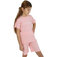 Kız Çocuk Love Baskılı Kısa Kollu Bisiklet Yaka 2/9 Yaş Takımı