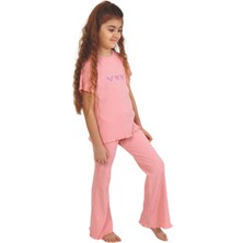 Kız Çocuk Love Baskılı Bisiklet Yaka 2/9 Yaş Takımı