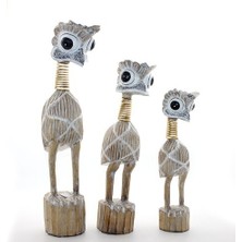 Ahşap 3'lü Emu Kuşu Seti