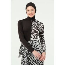 Zebra Desenli Tulum Mayo