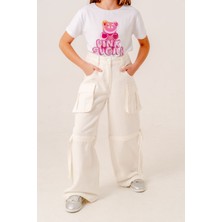 Kız Çocuk Tünelli Keten Pantolon 2570