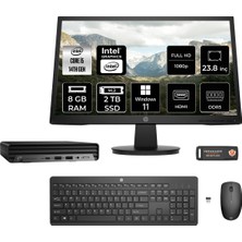 Hp Pro Mini 400 G9 Intel Core I5 14500T 8gb 2tb SSD 23.8" Fhd Monitör Windows 11 Pro Mini Masaüstü Bilgisayar & Per4 USB Bellek 937R4EAMNT384