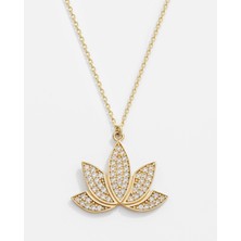 Meks Jewels 14 Ayar Altın Lotus Kolye