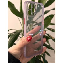 Qans Bilişim iPhone 12 Pro Max Mor Şeffaf Simli Kılıf